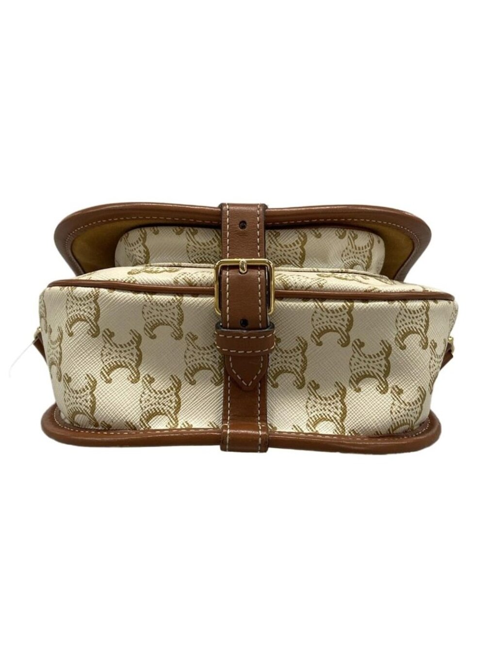 Celine Shoulder Bag Falco Midi Triomphe Canvas Ivory Beige Brown - Picture 5 of 15